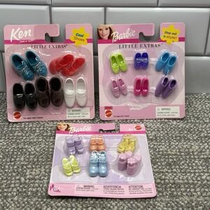 Barbie Ken Doll Shoes Little Extras 3 NIP Sets VTG 1999-2002‎ Heels Flats Boots